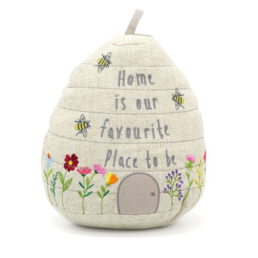 Home Accessories Carousel Shop Animal Doorstops | Floral Beehive Fabric Doorstop | Honey Bee House Doorstopper | Novelty Bee Door Stop With Handle