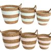 Home Accessories Carousel Shop Boxes & Baskets | Set Of 3 Gorgeous Festival Vibe Storage Basket With Handles