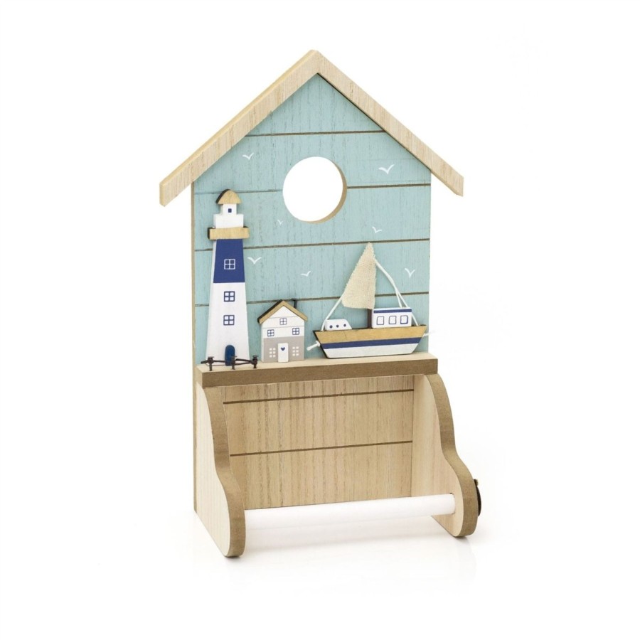 Home Accessories Carousel Shop Bathroom Accessories | Nautical Bathroom Toilet Roll Holder | Wooden Toilet Roll Holder Wall Mounted Toilet Roll Holder | Seaside Coastal Nautical Bathroom Accessories