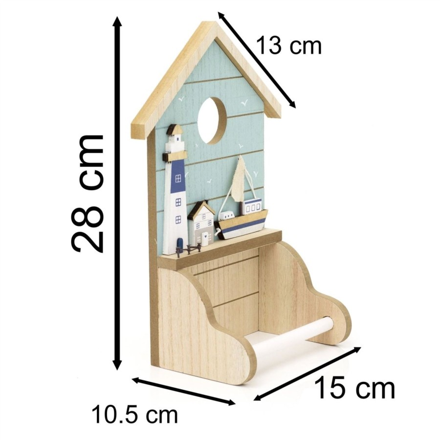 Home Accessories Carousel Shop Bathroom Accessories | Nautical Bathroom Toilet Roll Holder | Wooden Toilet Roll Holder Wall Mounted Toilet Roll Holder | Seaside Coastal Nautical Bathroom Accessories