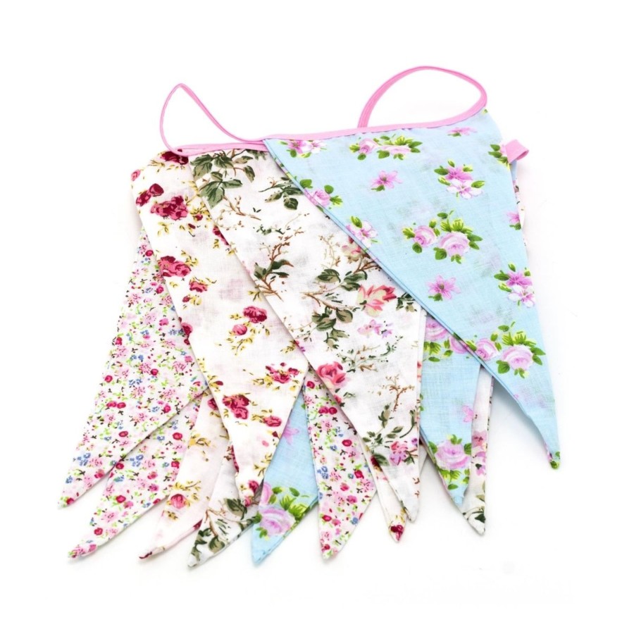 Baby & Child Carousel Shop Room Decor & Storage | Ditzy Floral Fabric Bunting | 12 Pennant Flag Shabby Chic Bunting - 3M