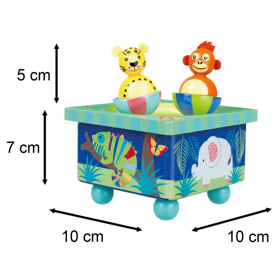 Baby & Child Carousel Shop Baby & Preschool Toys | Jungle Animals Wooden Music Box Wind-Up Bedtime Lullaby Musical Box For Children