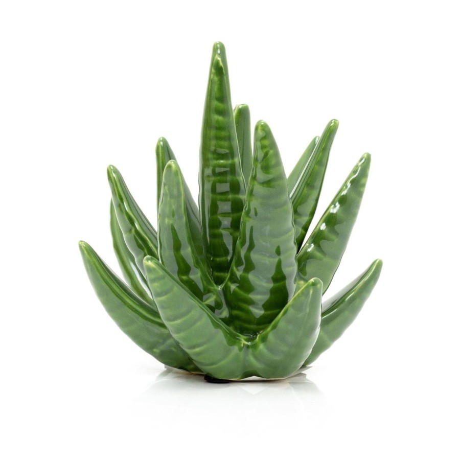 Home Accessories Carousel Shop Decorative Accessories | Ceramic Succulent Ornament | Decorative Green Aloe Vera Cactus Plant Statue