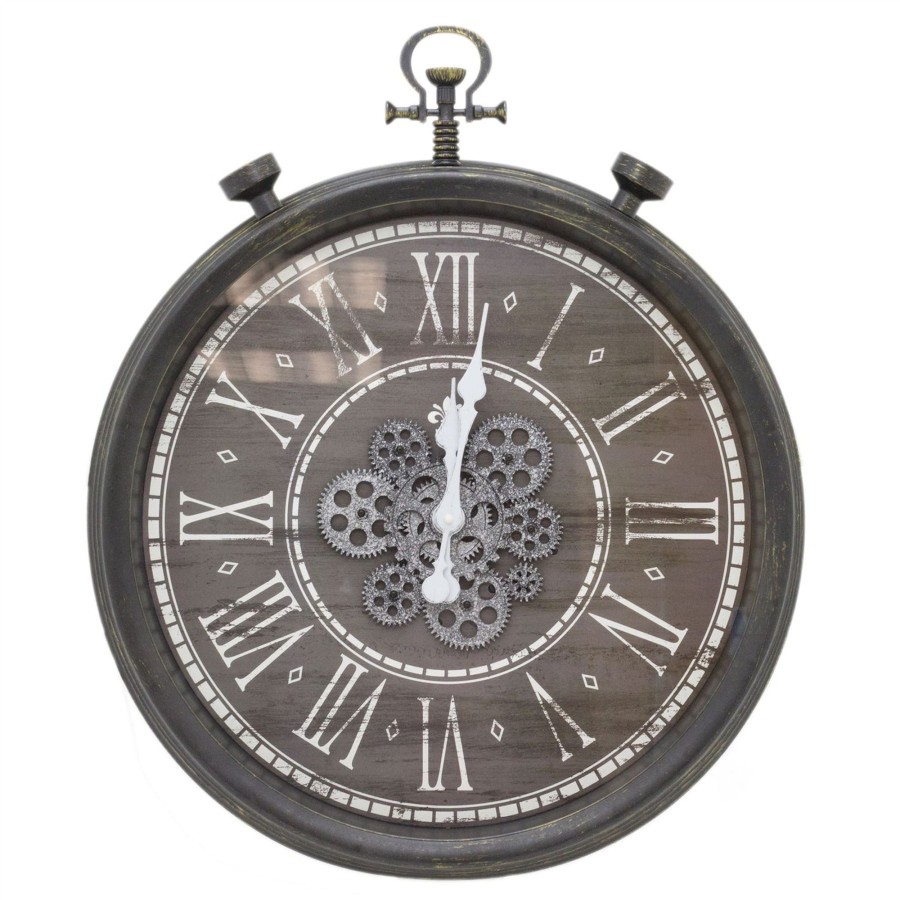 Home Accessories Carousel Shop Clocks | 60Cm Retro Pocket Watch Moving Gear Clock | Vintage Style Large Wall Clock | Silent Wall Clock Big Wall Clock