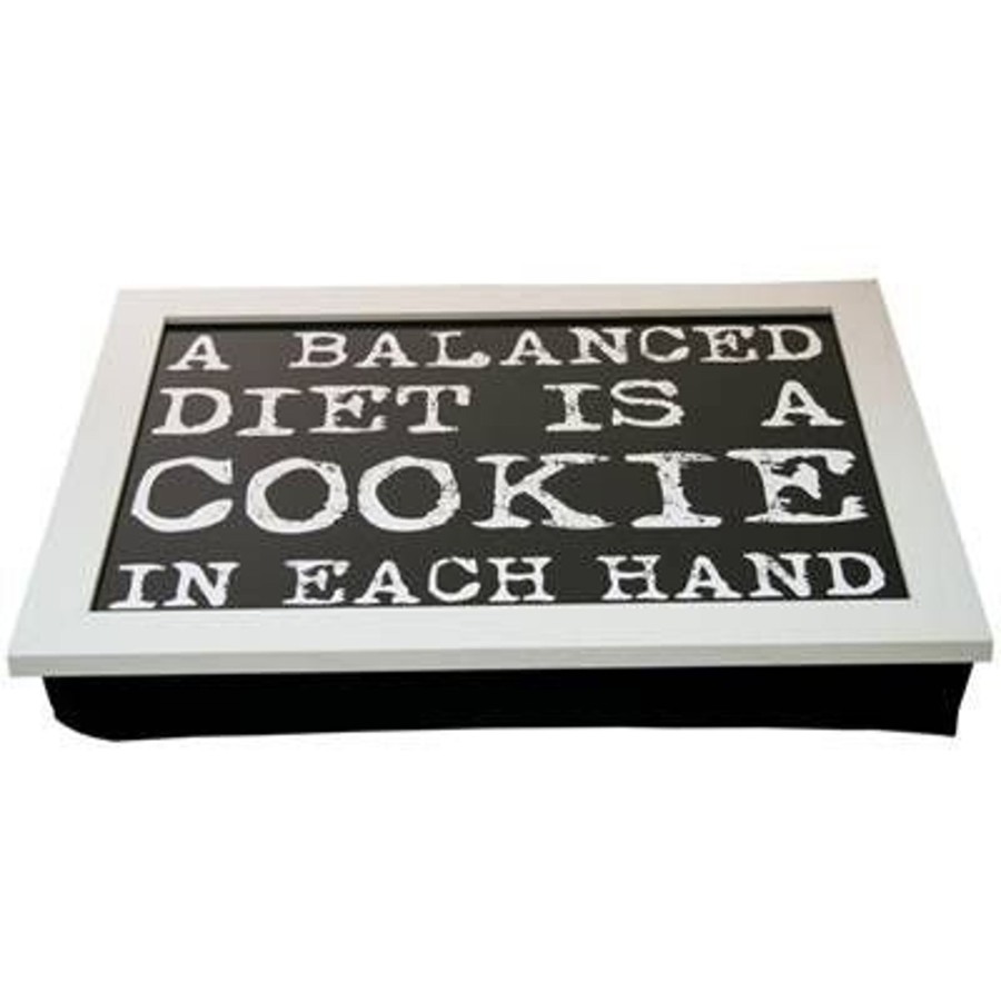 Kitchen & Dining Carousel Shop | Vintage Quote Lap Tray ~ 43X32 White Laptray With A Bean Bag Base