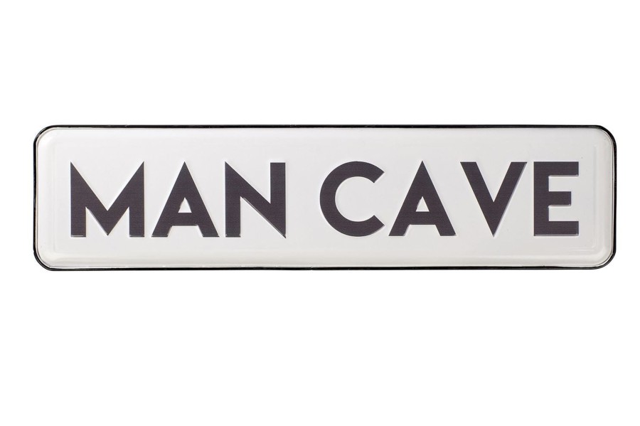 Home Accessories Carousel Shop Signs & Plaques | White Wall Mounted Man Cave Metal Plaque - Retro Hanging Shed Street Sign Wall Art - Ideal Father'S Day Gift