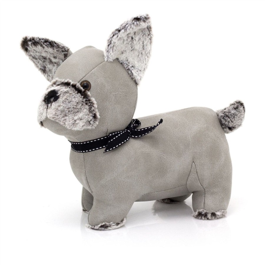 Home Accessories Carousel Shop Animal Doorstops | Chico Chihuahua Doorstop | Faux Leather Weighted Grey Puppy Dog Door Stop 1.7Kg