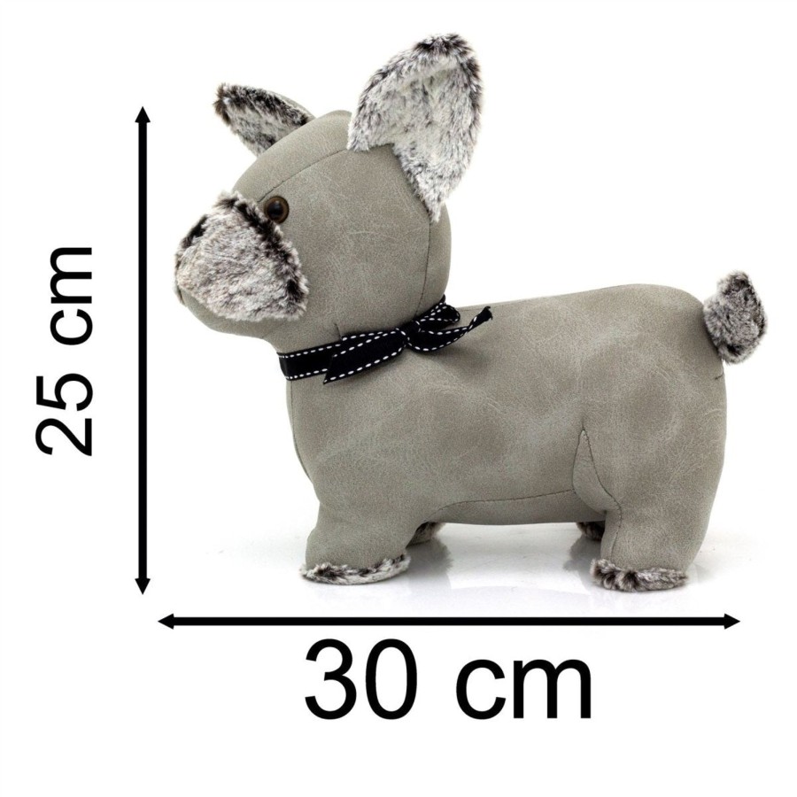 Home Accessories Carousel Shop Animal Doorstops | Chico Chihuahua Doorstop | Faux Leather Weighted Grey Puppy Dog Door Stop 1.7Kg