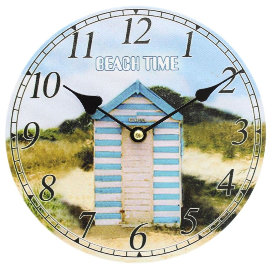 Home Accessories Carousel Shop Clocks | Nautical Wooden Wall Clock Beach Hut ~ Lovely Seaside Decoration