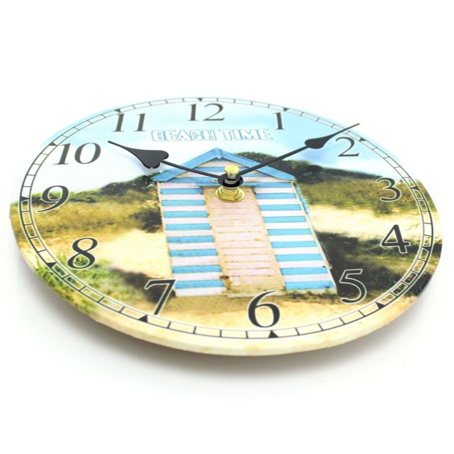 Home Accessories Carousel Shop Clocks | Nautical Wooden Wall Clock Beach Hut ~ Lovely Seaside Decoration