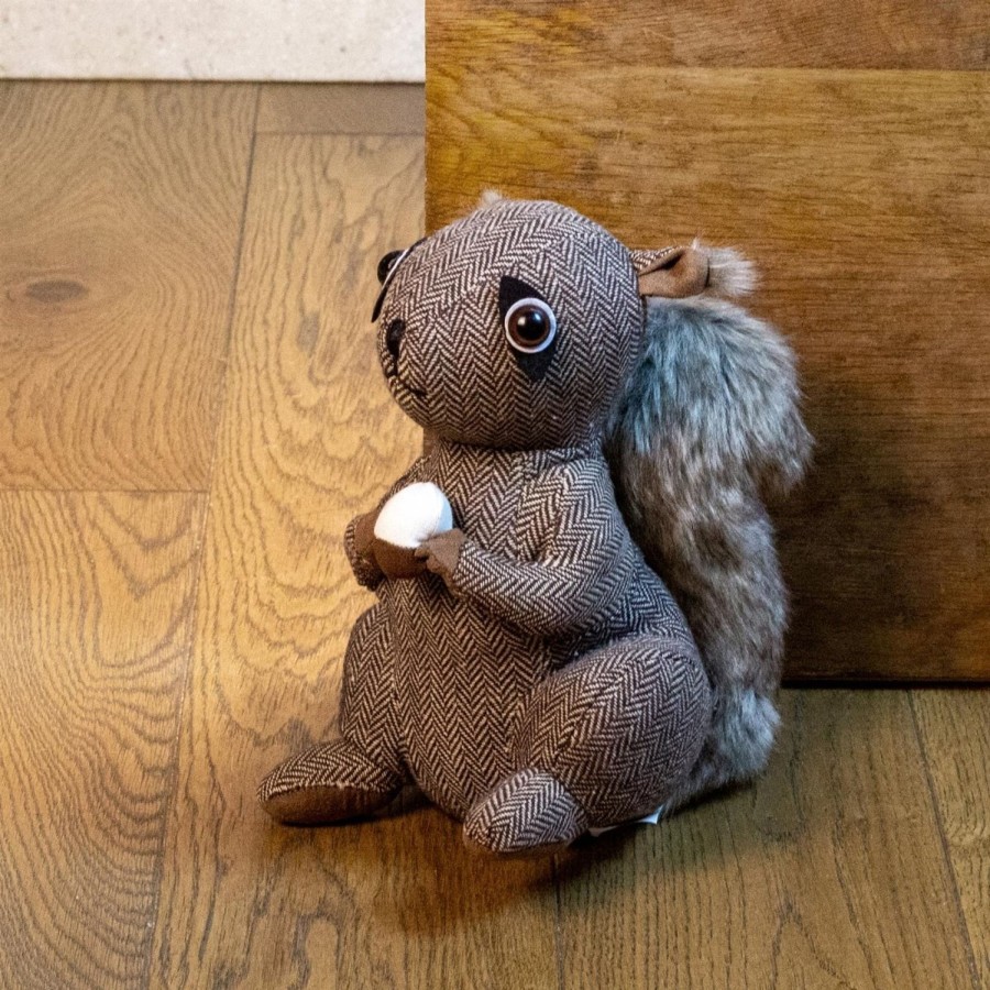 Home Accessories Carousel Shop Animal Doorstops | Squirrel Fabric Doorstop ~ Brown Squirrel Door Stop