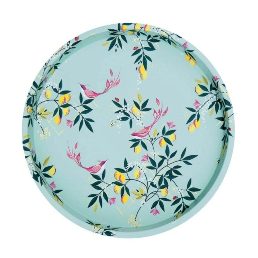 Kitchen & Dining Carousel Shop | Sara Miller - Orchard Deep Well Tin Tray | Round Kitchen Serving Tray - 31Cm