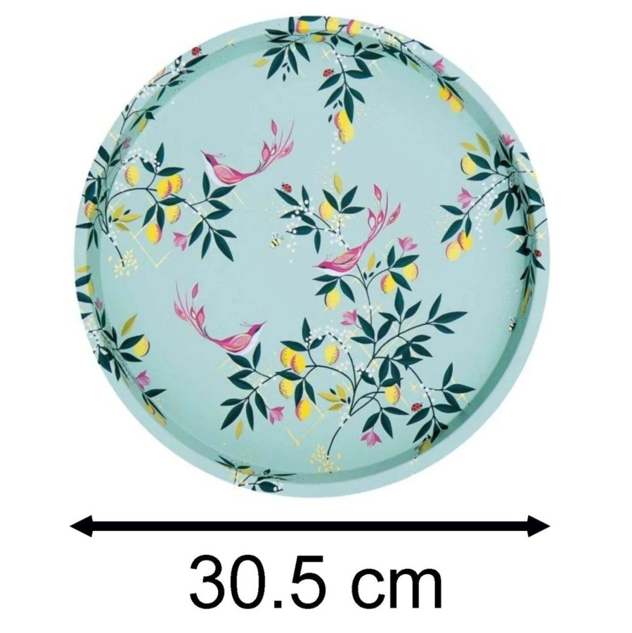 Kitchen & Dining Carousel Shop | Sara Miller - Orchard Deep Well Tin Tray | Round Kitchen Serving Tray - 31Cm