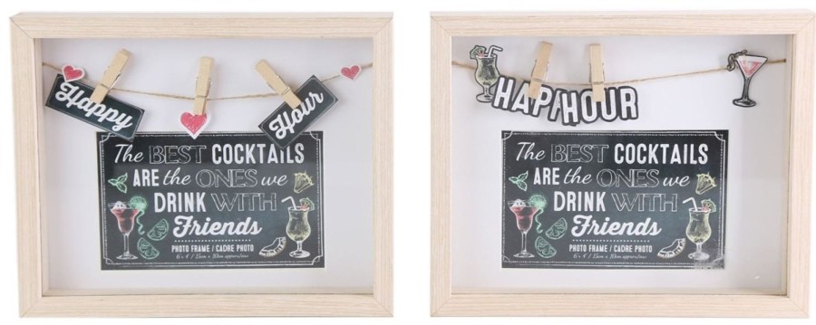 Home Accessories Carousel Shop Photo Frames | Clothes Line Wooden Box Frame With Pegs For Cocktail Party Photo 4 X 6 ~ Design Vary