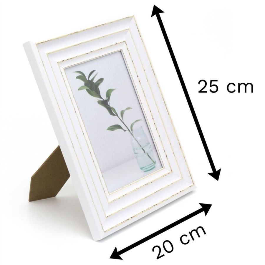 Home Accessories Carousel Shop Photo Frames | Antique White Wooden 5X7 Picture Frame | Freestanding Wall Mountable Single Aperture Photo Frame |10Cm X 15Cm Photo Holder