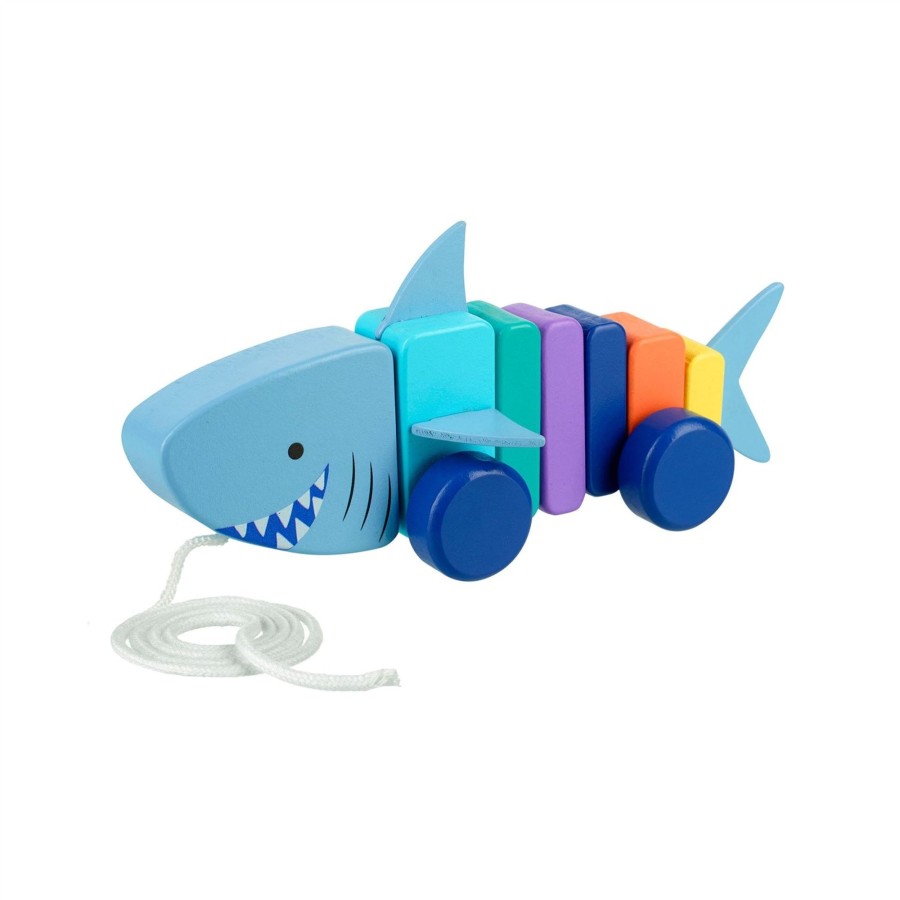 Baby & Child Carousel Shop Baby & Preschool Toys | Childrens Pull Along Toy Shark | Wooden Push And Pull Along Toy For 1 Year Olds