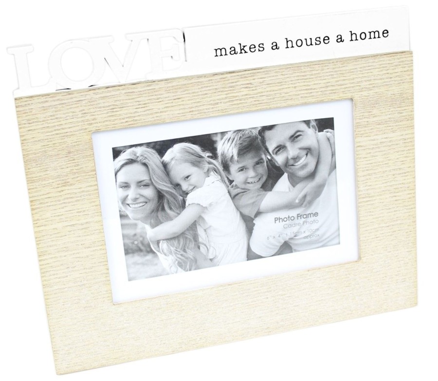 Home Accessories Carousel Shop Photo Frames | Shabby Chic Freestanding Wooden Quote Photo Frame 4 X 6 ~ Love