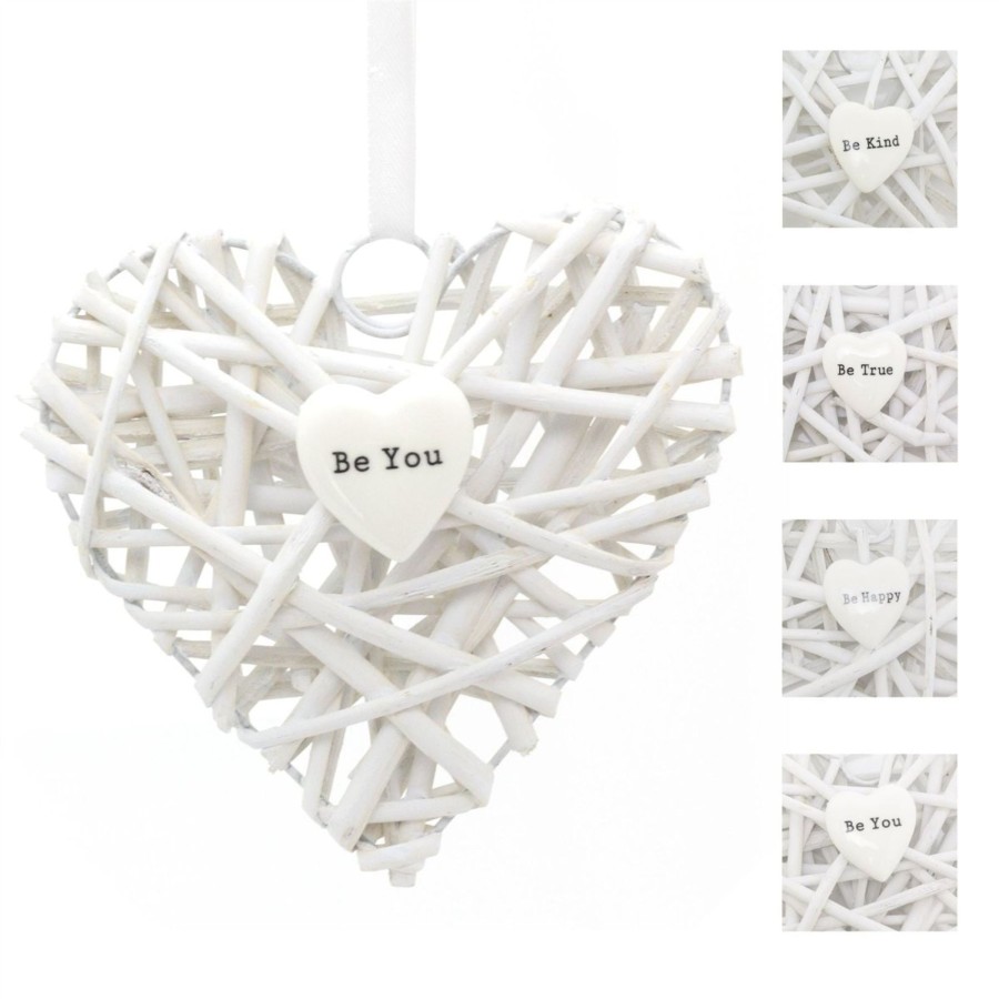 Home Accessories Carousel Shop Decorative Accessories | Wicker Heart Hanger White Hanging Heart | Wooden Heart For Hanging Love Heart Decorations Hanging | Rattan Heart - Design Varies One Supplied