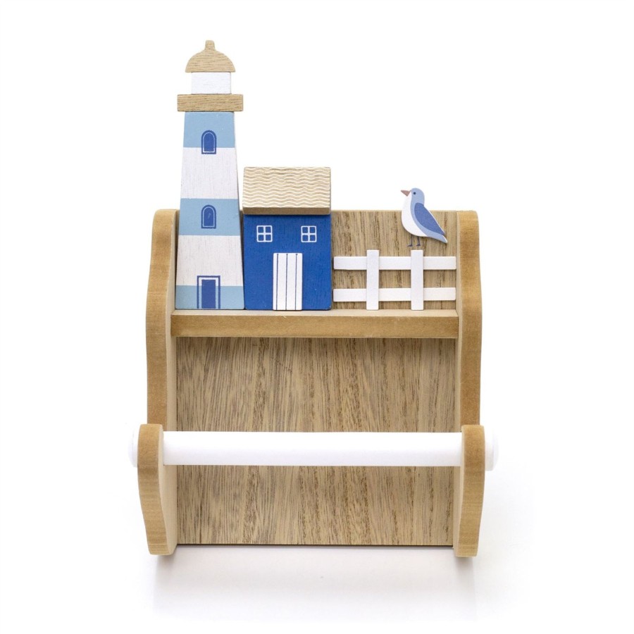 Home Accessories Carousel Shop Bathroom Accessories | Nautical Bathroom Toilet Roll Holder | Wooden Lighthouse Toilet Roll Holder