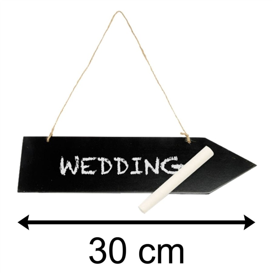 Home Accessories Carousel Shop Chalkboards & Planners | 30Cm Wooden Chalkboard Arrow Hanging Sign Plaque | Reusable Blackboard Direction Sign | Chalk Board Wedding Decoration