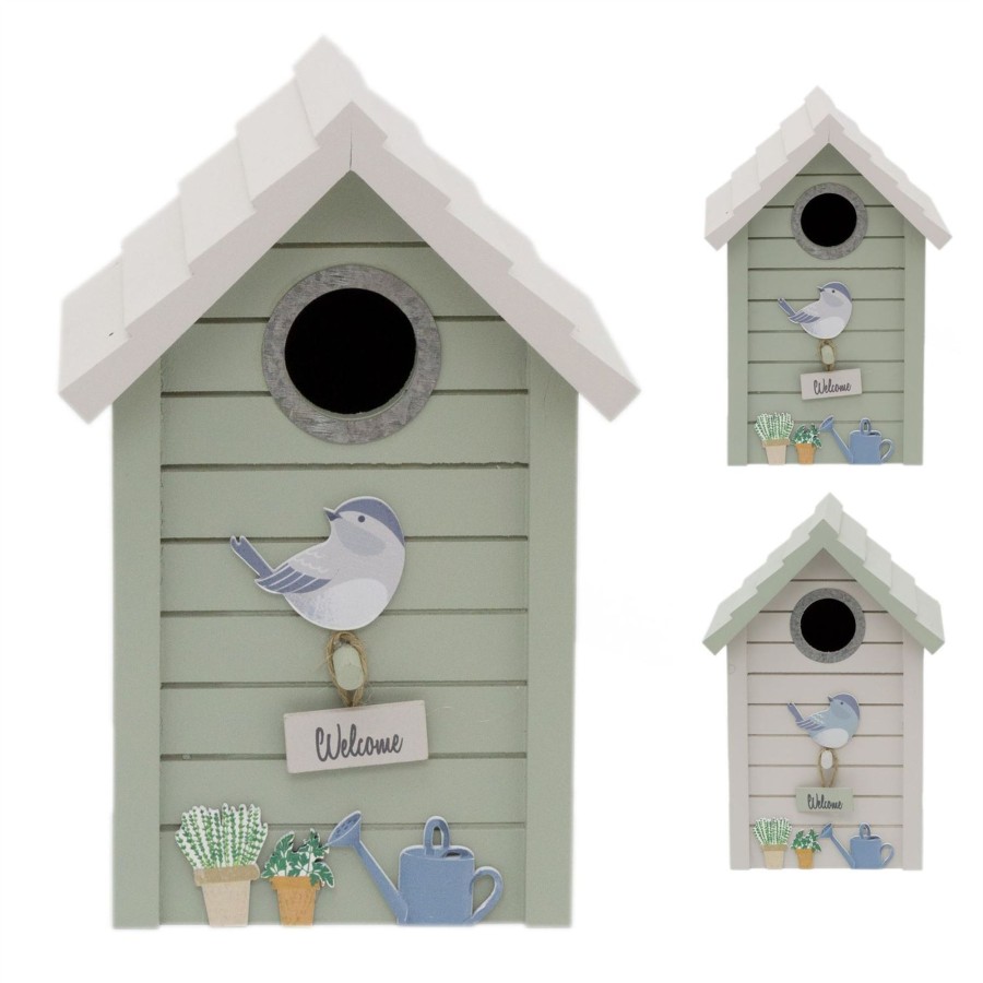 Home Accessories Carousel Shop Garden Decor | Potting Shed Wooden Bird Box House | Bird Nesting Box Bird Feeder | Hanging Bird Table For The Garden - Colour Varies One Supplied