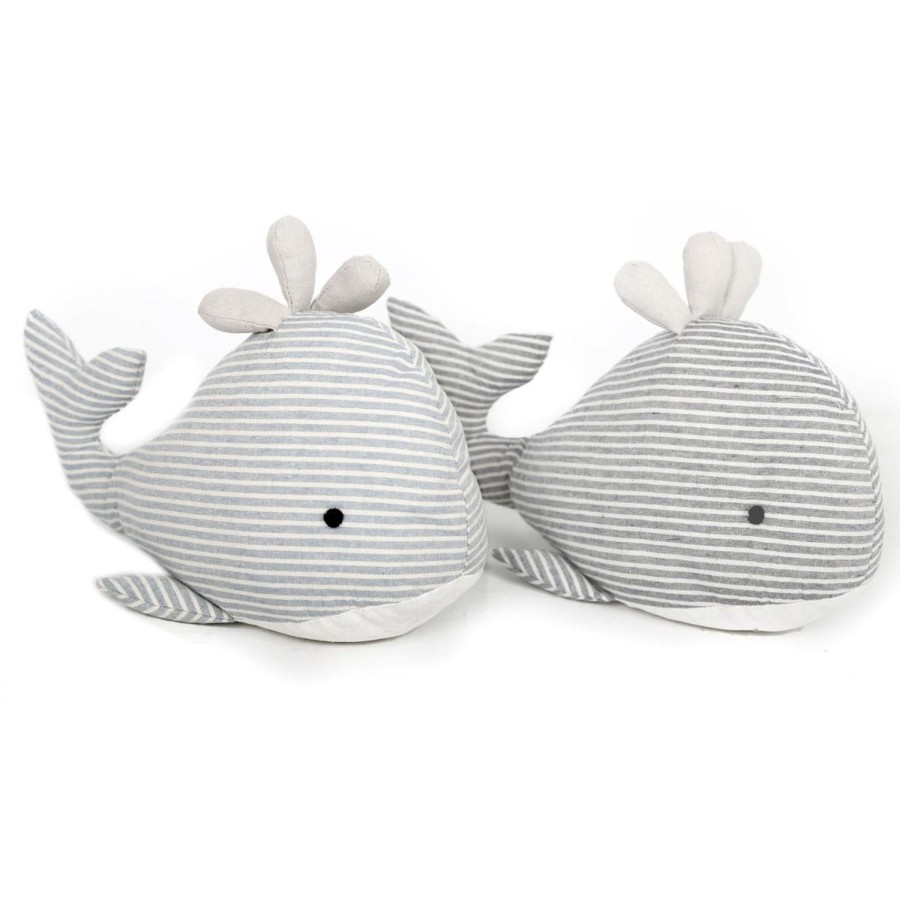 Home Accessories Carousel Shop Nautical Doorstops | Fabric Seashore Whale Doorstop ~ Nautical Animal Door Stop