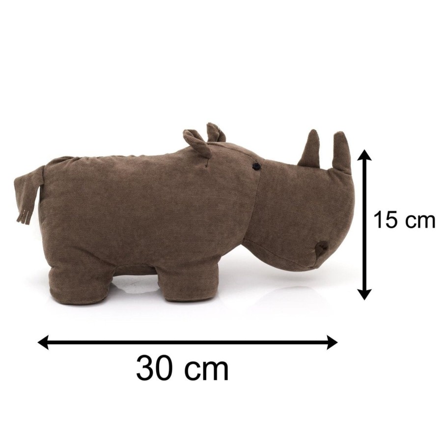 Home Accessories Carousel Shop Animal Doorstops | Adorable Chocolate Brown Rhinoceros Doorstop | Decorative Fabric Animal Door Stop | Novelty Rhino Wildlife Door Stopper