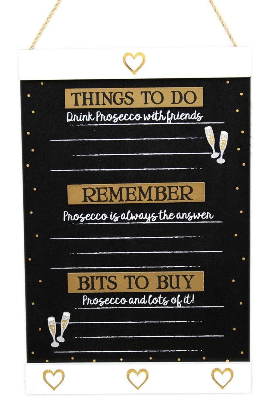 Home Accessories Carousel Shop Chalkboards & Planners | Hanging Wooden Prosecco Chalkboard Things To Do Memo Blackboard