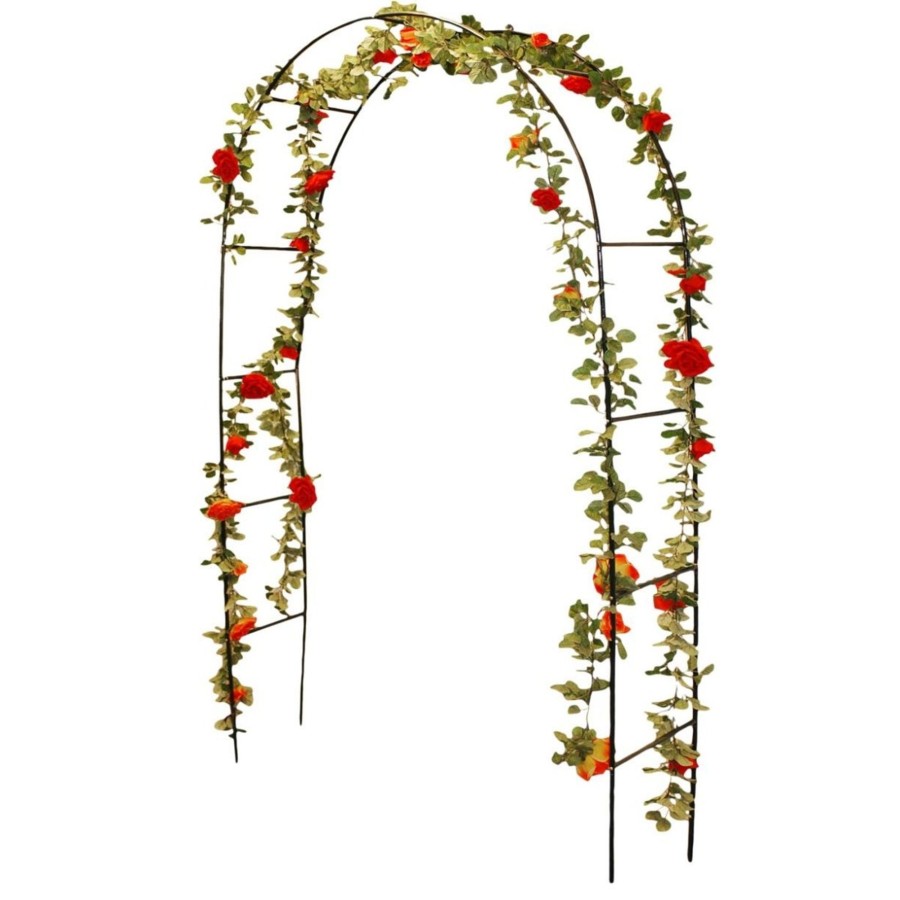 Home Accessories Carousel Shop Garden Decor | 2.4M Garden Rose Arch Metal Flower Support | Climbing Plants Arbour Pergola | Trellis Arch Garden Decor