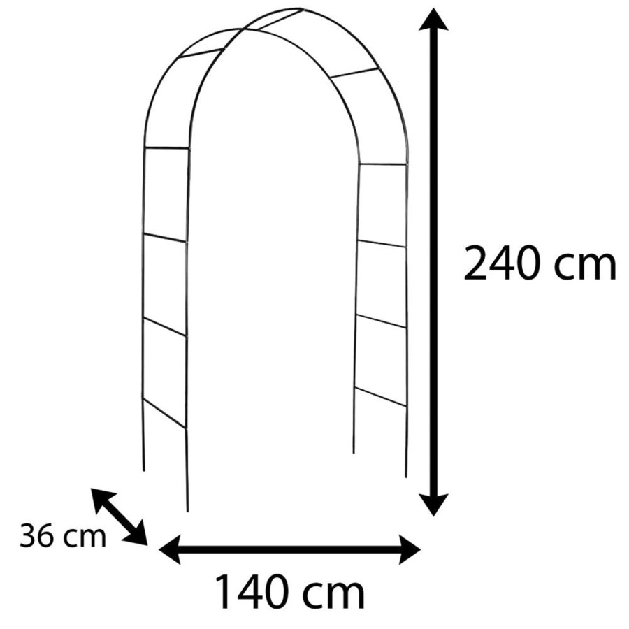 Home Accessories Carousel Shop Garden Decor | 2.4M Garden Rose Arch Metal Flower Support | Climbing Plants Arbour Pergola | Trellis Arch Garden Decor