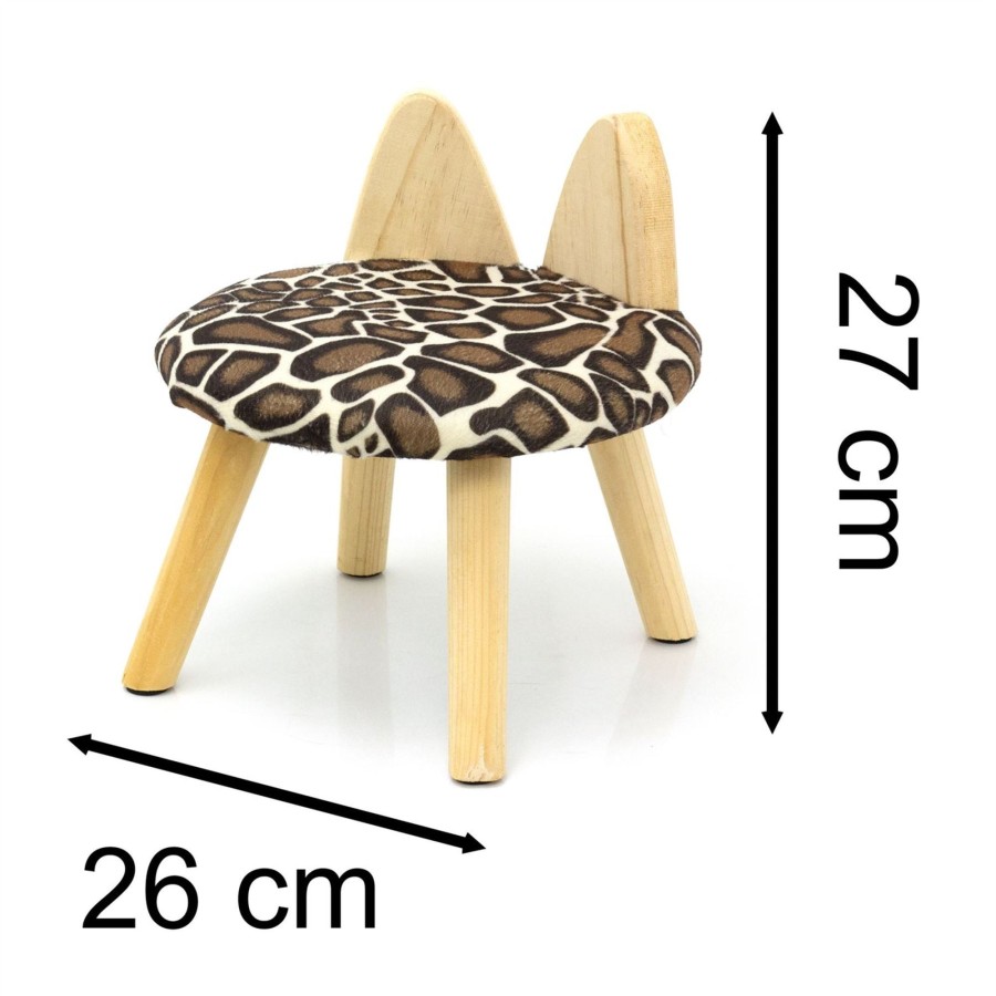 Baby & Child Carousel Shop Room Decor & Storage | Animal Print Childrens Wooden Stool | Small Round Safari Jungle Animal Footstool - Leopard