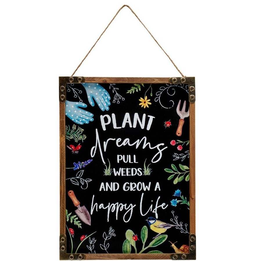 Home Accessories Carousel Shop Wall Decor & Mirrors | Plant Dreams Wooden Framed Hanging Plaque - Decorative Wall Art Sign