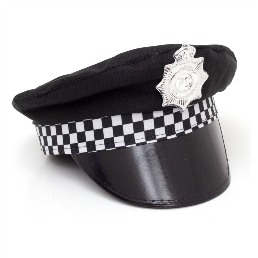 Baby & Child Carousel Shop Dressing Up | Adult Police Hat | Unisex Fancy Dress Police Cap With Checked Band And Badge