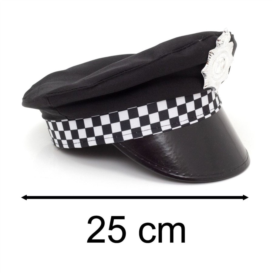 Baby & Child Carousel Shop Dressing Up | Adult Police Hat | Unisex Fancy Dress Police Cap With Checked Band And Badge