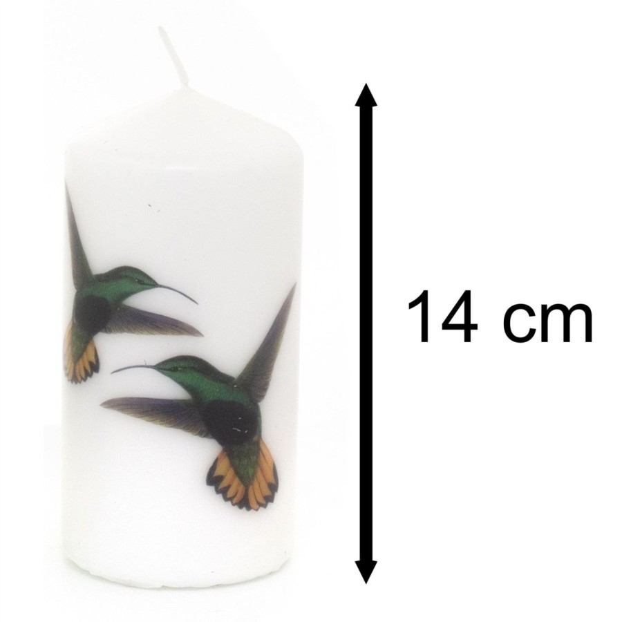 Home Accessories Carousel Shop Candles & Tealights | 14Cm Birds Of Paradise Pillar Candle | Ivory White Unscented Church Pillar Candle | Decorative Pillar Candles - Design Varies One Supplied