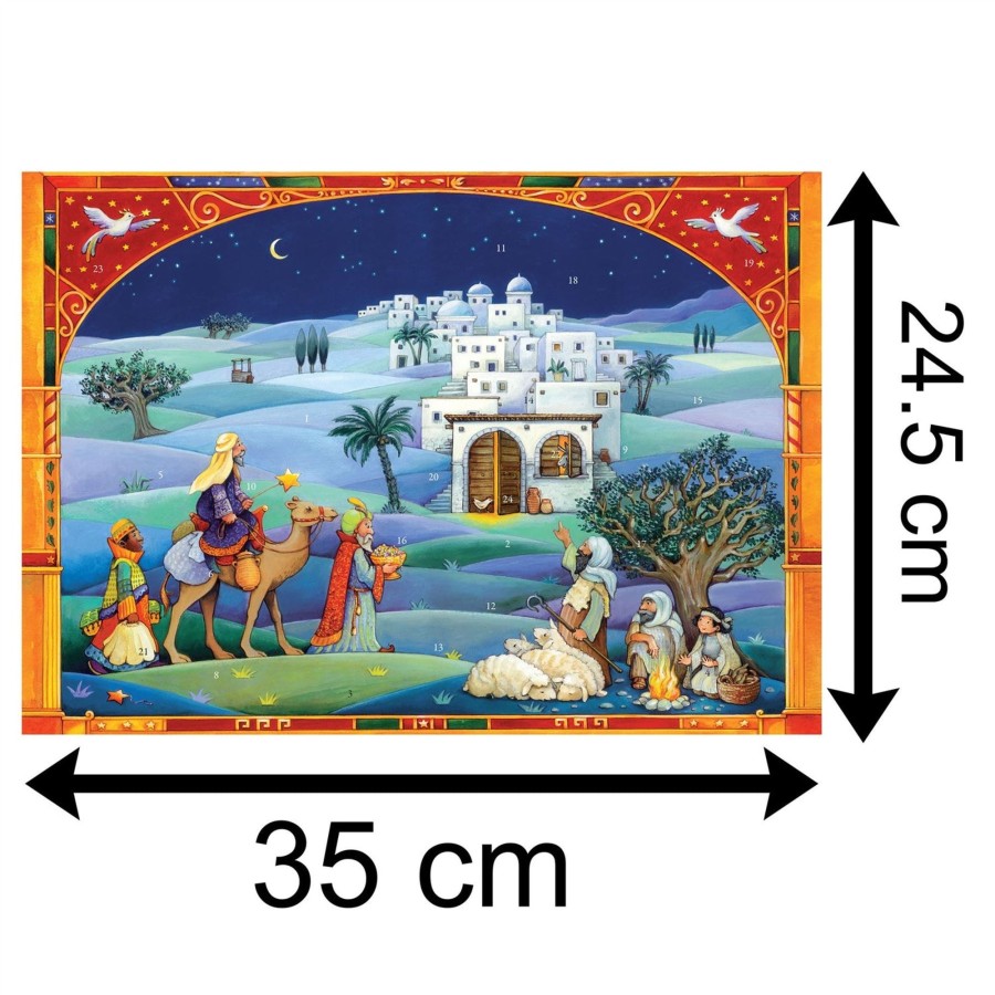 Celebrations Carousel Shop | Traditional Christmas Advent Calendar | Wise Men Nativity Advent Calendar | Bethlehem Picture Advent Calendar