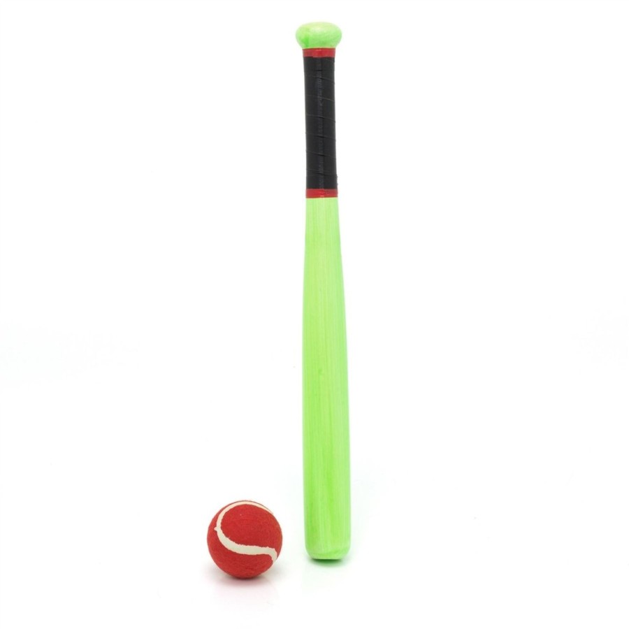 Baby & Child Carousel Shop Outdoor Toys | Neon V12 Sport Children'S Wooden Rounders Bat And Ball | Baseball Bat Set For Kids | Family Rounders Set Garden Outdoor Games - Colour Varies One Supplied