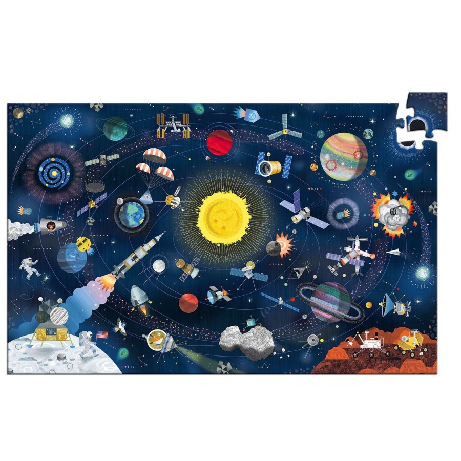 Baby & Child Carousel Shop Djeco | Djeco Dj07413 Observation Puzzle The Space Jigsaw Puzzle 200 Pieces + Booklet