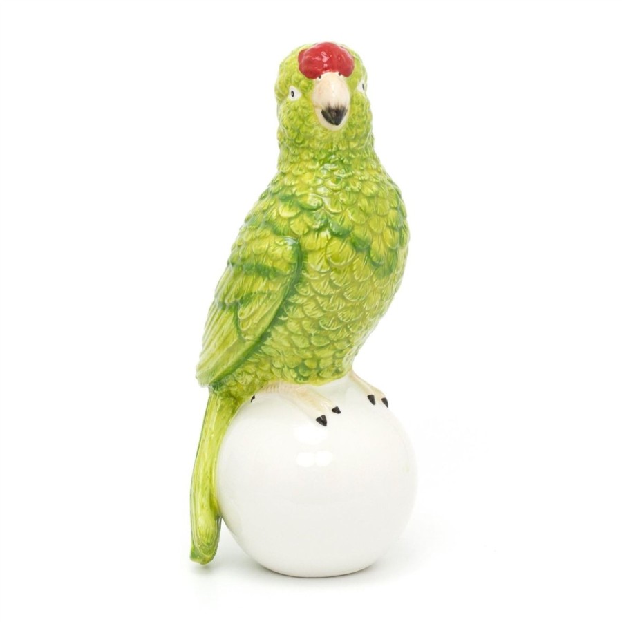 Home Accessories Carousel Shop Vases, Planters & Faux Flowers | 30Cm Ceramic Green Parrot Flower Vase | Novelty Bird Artificial Flower Pot | Decorative Flower Jar Bird Ornament