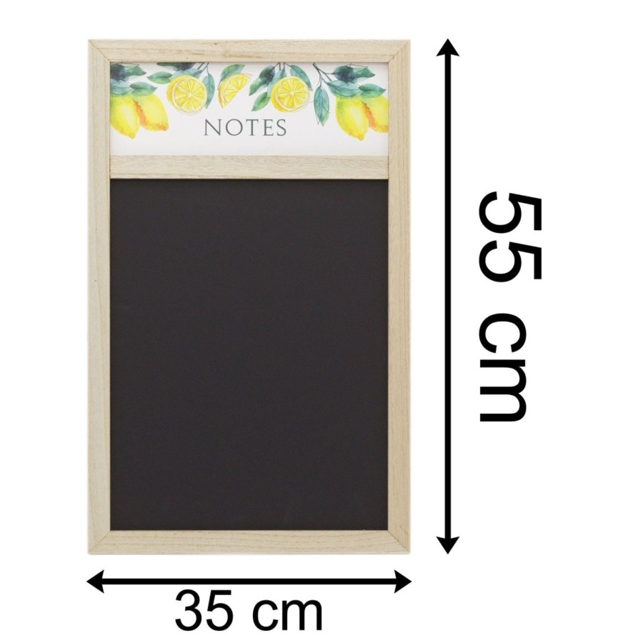 Home Accessories Carousel Shop Chalkboards & Planners | Lemon Design Wooden Kitchen Chalkboard | Hanging Chalkboard Kitchen Blackboard Memo Board | Kitchen Notice Board Chalk Board Weekly Planner Board - 57Cm