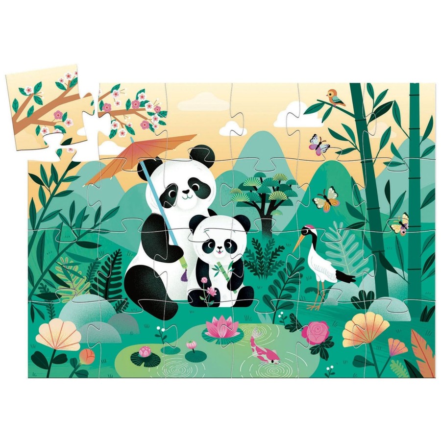 Baby & Child Carousel Shop Djeco | Djeco Dj07282 Silhouette Puzzles Leo The Panda Bear Jigsaw Puzzle 24 Pieces