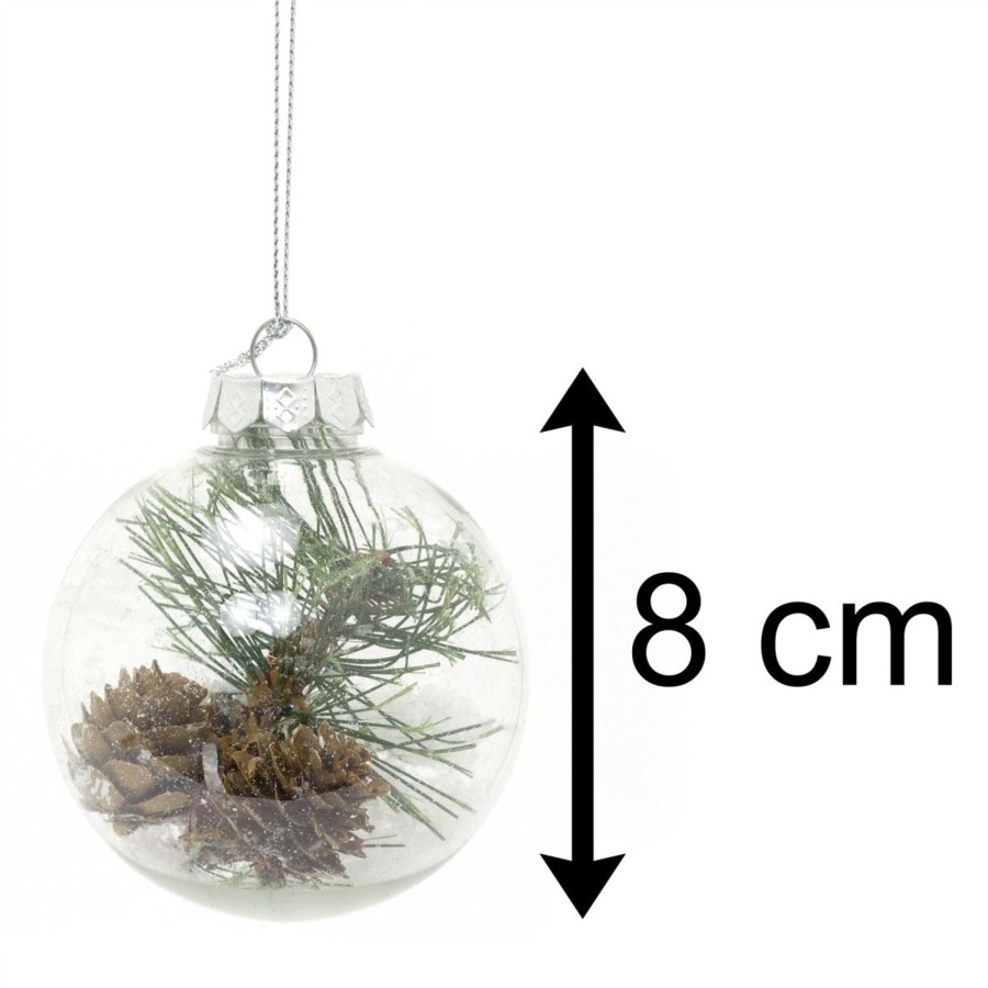 Celebrations Carousel Shop | Traditional Pine Cone And Berry Christmas Tree Bauble Sets | Snowball Christmas Tree Ornament | Xmas Tree Bauble Hanging Christmas Decoration