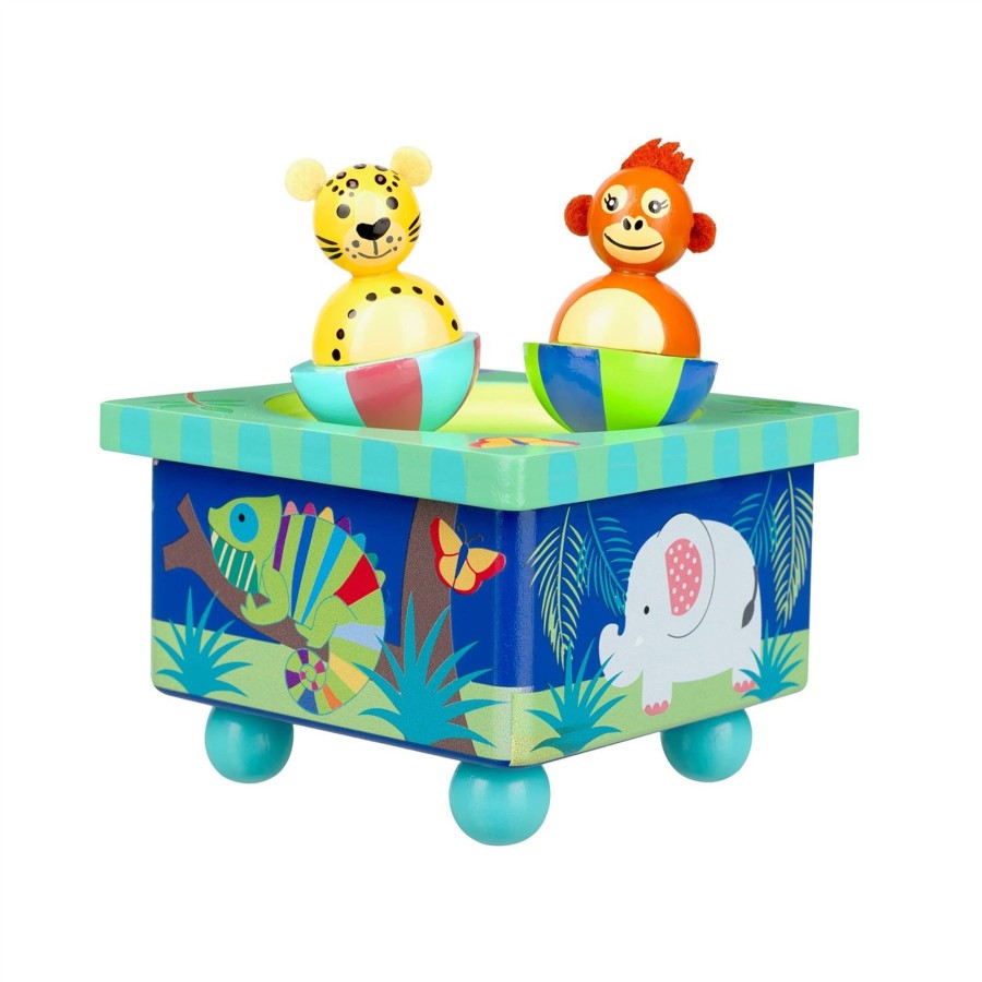 Baby & Child Carousel Shop Orange Tree Toys | Jungle Animals Wooden Music Box Wind-Up Bedtime Lullaby Musical Box For Children