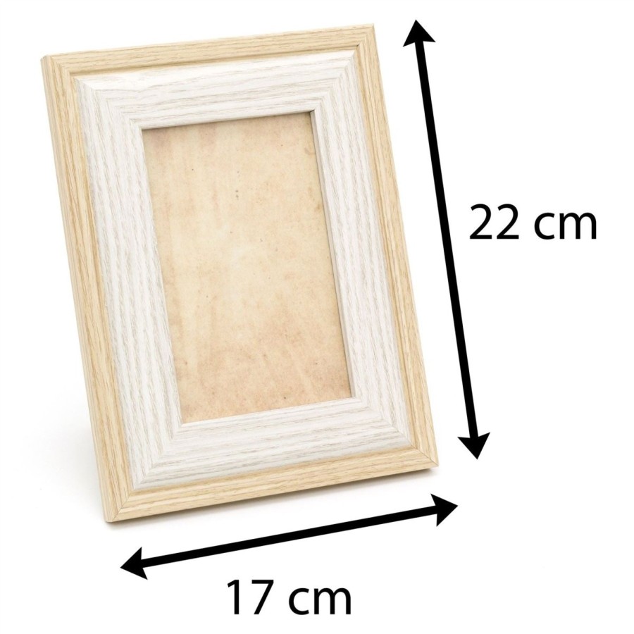 Home Accessories Carousel Shop Photo Frames | Two Tone Wooden 4 X 6 Picture Frame | Freestanding Wall Mountable Single Aperture Photo Frame |10Cm X 15Cm Photo Holder