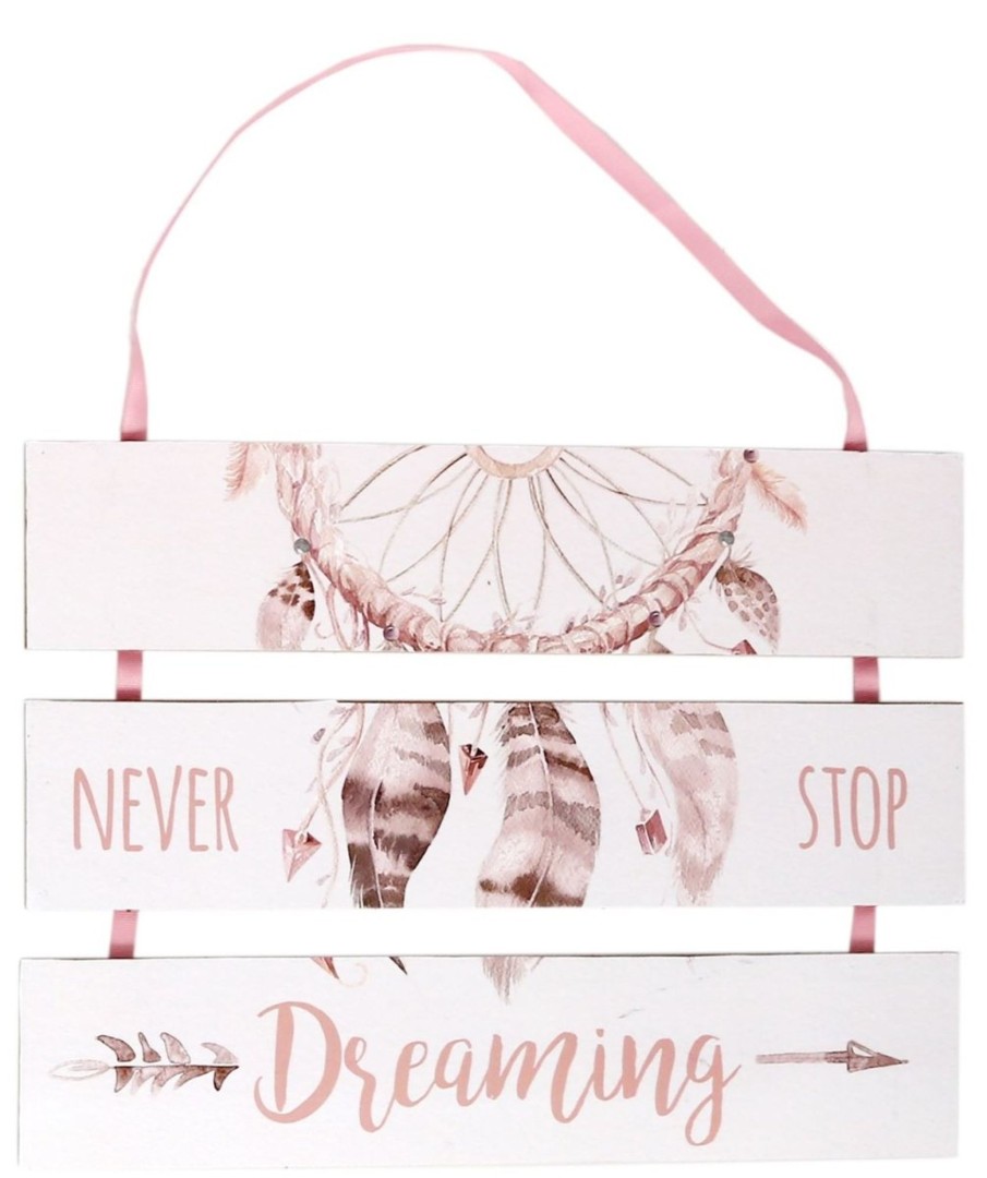 Baby & Child Carousel Shop Room Decor & Storage | 3 Tier Hanging Wooden Dreamcatcher Plaque ~ Never Stop Dreaming Dream Catcher Sign