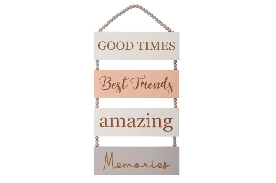 Home Accessories Carousel Shop Signs & Plaques | Lovely 4 Tier - Good Times Best Friends - Wooden Wall Door Hanging Plaque Sign - Wall Art Decoration