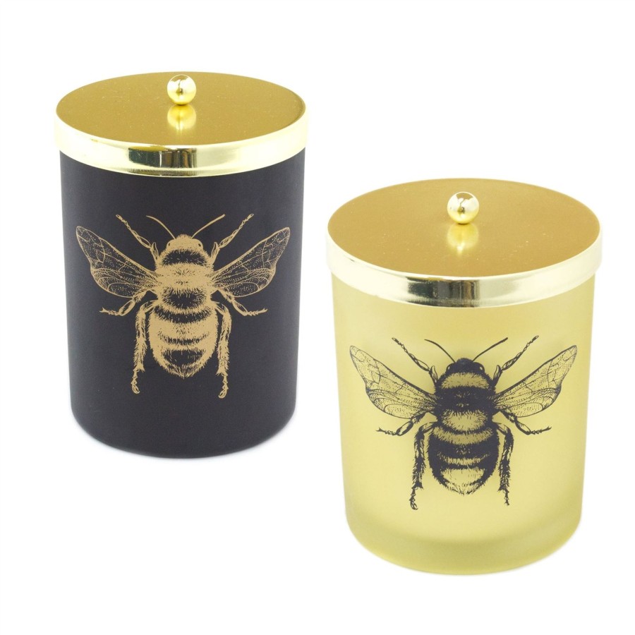 Home Accessories Carousel Shop Candles & Tealights | Honey Bee Scented Candle In Glass Pot | Fragranced Candle Holder Aroma Candle And Pot | Bee Candle Holder With Fragrance Candle Bee Decoration