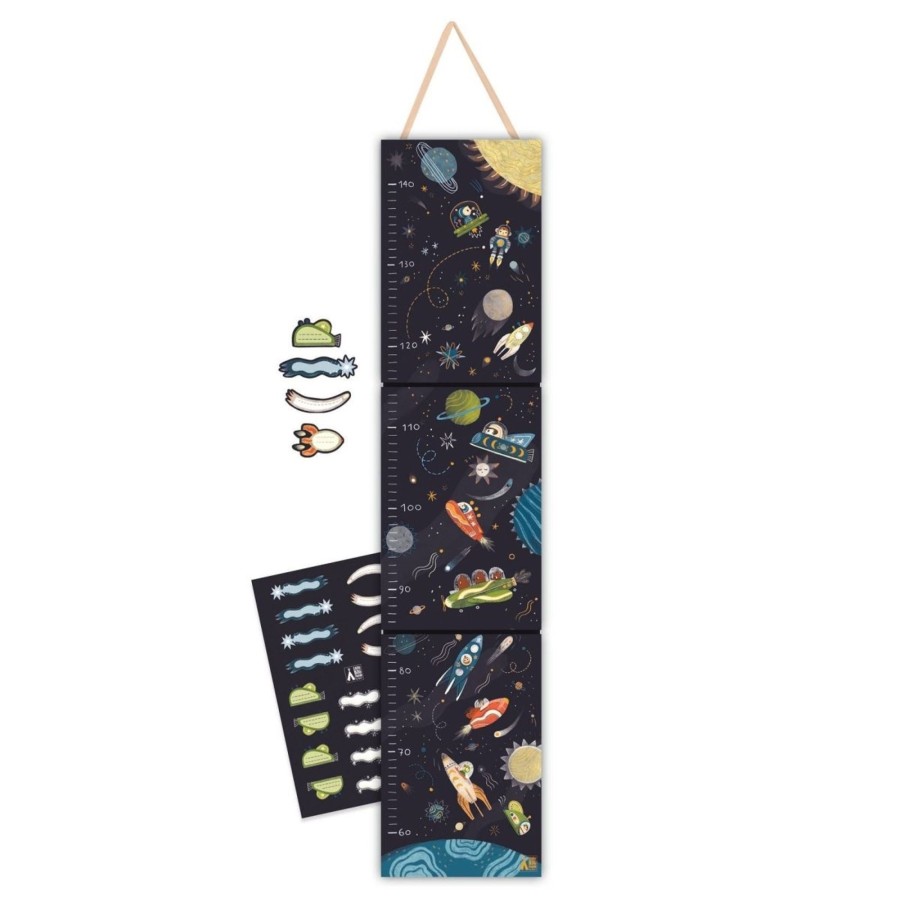 Baby & Child Carousel Shop Djeco | Djeco Dd04051 Space Design Height Chart | Wall Hanging Measuring Height Chart