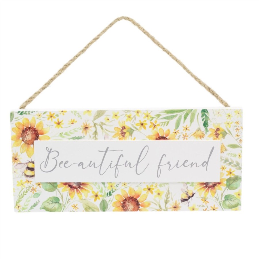 Home Accessories Carousel Shop Wall Decor & Mirrors | Bee-Autiful Friend Wooden Sign | Sunflower Bee Friend Plaque | Hanging Keepsake Plaque Ideal Friendship Gift