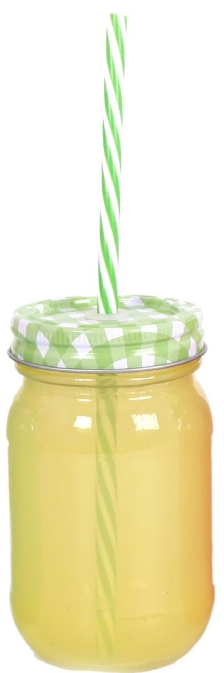 Kitchen & Dining Carousel Shop | Retro Coloured Glass Drinking Jar With Straw ~ Yellow Jar